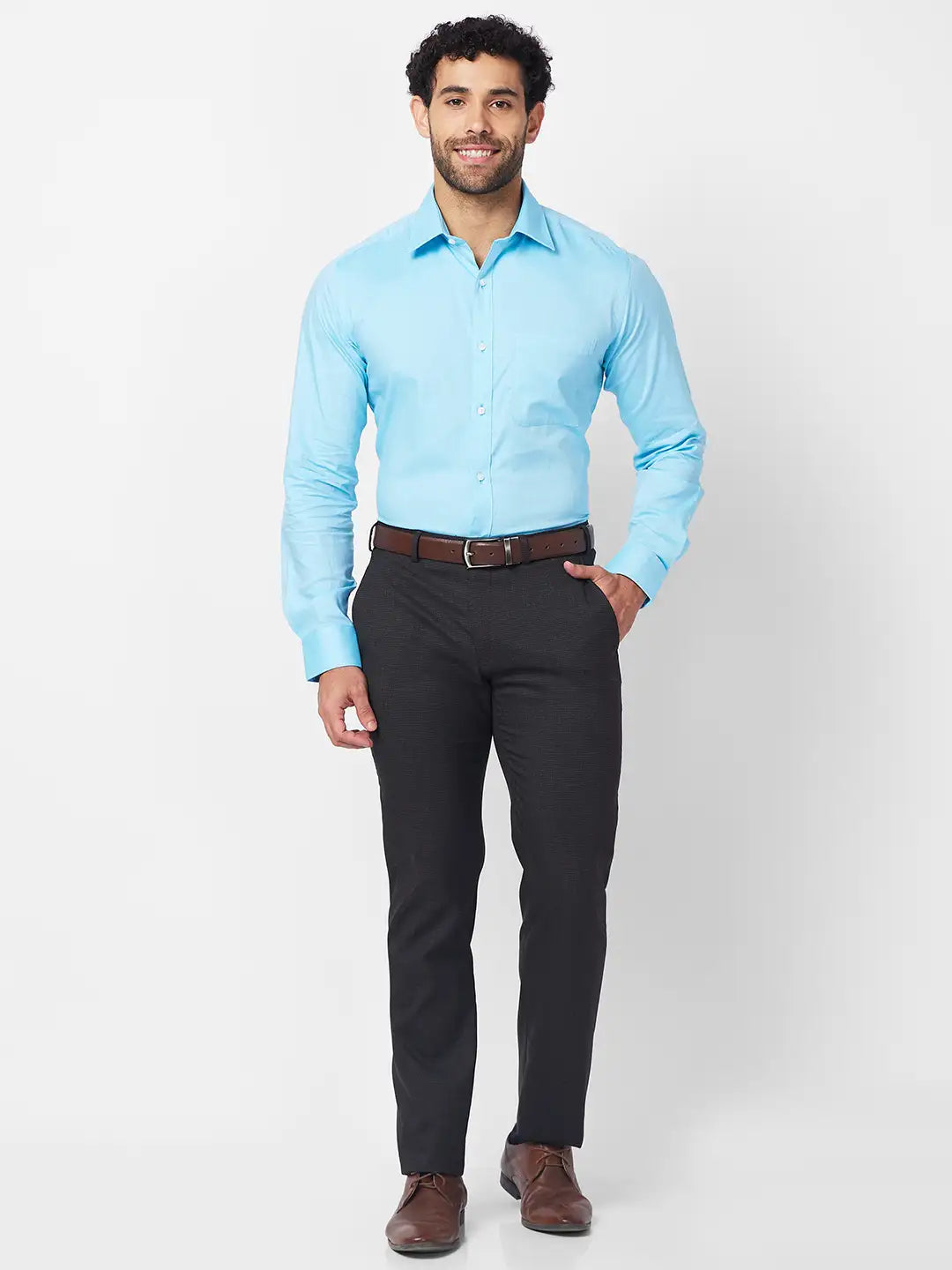 Raymond Men Red Structure Slim Fit Cotton Shirt