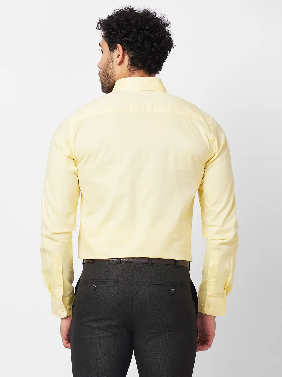Raymond Men Orange Solid Contemporary Fit Cotton Shirt