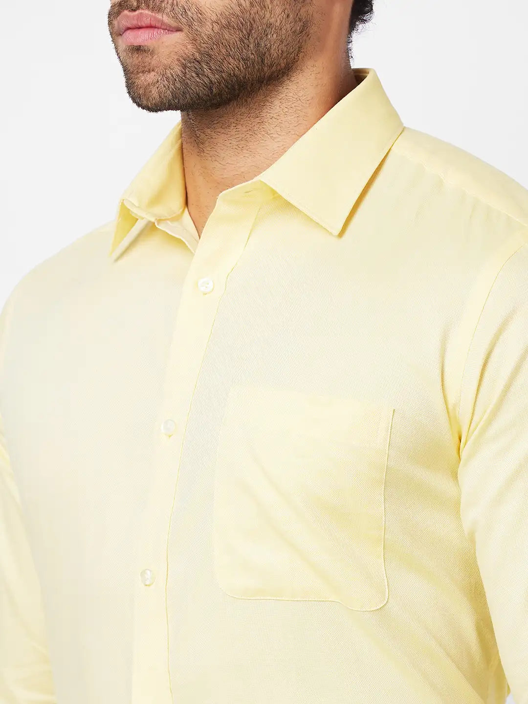 Raymond Men Orange Solid Contemporary Fit Cotton Shirt