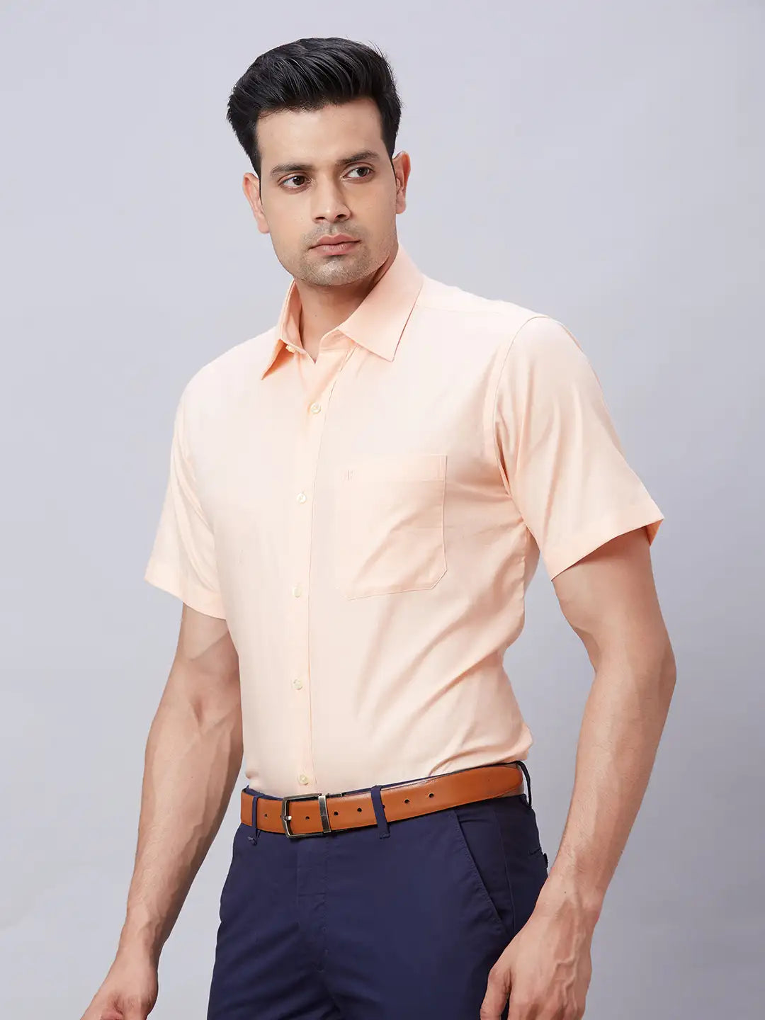 Raymond Men Blue Structure Regular Fit Cotton Shirt