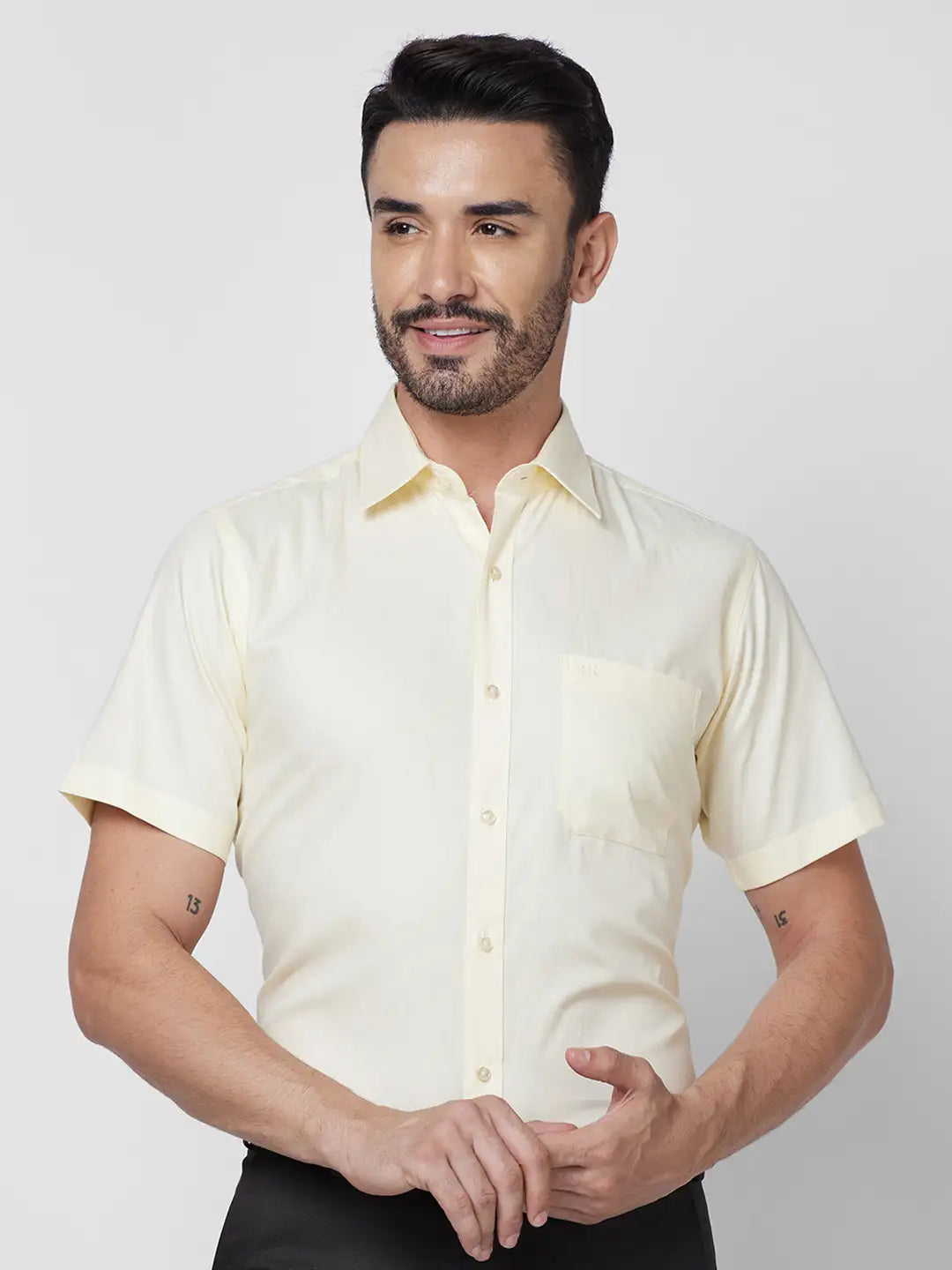 Raymond Men Blue Solid Slim Fit Polyester Blend Trouser