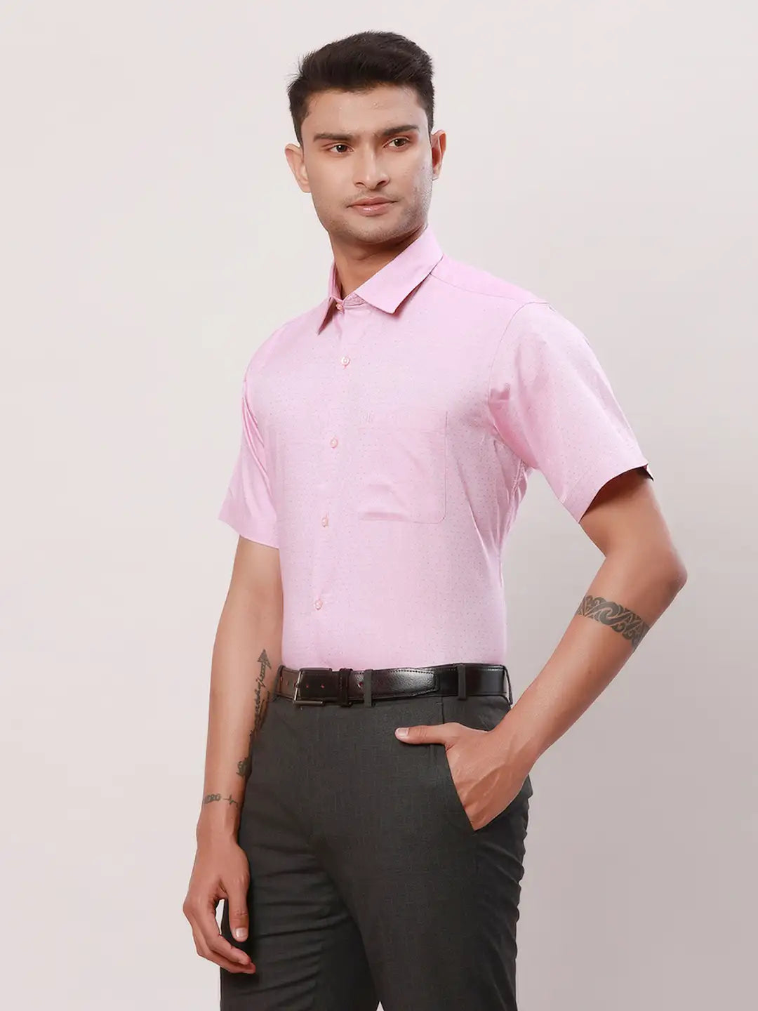 Raymond Men Blue Print Regular Fit Linen Shirt