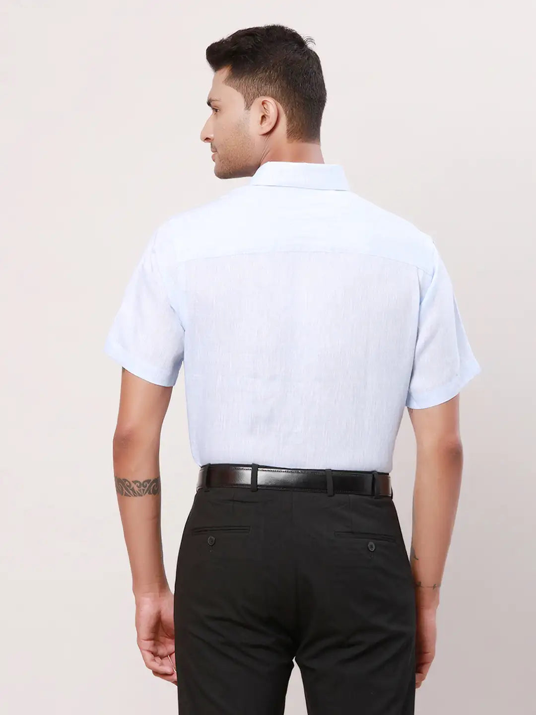 Raymond Men Fawn Structure Regular Fit Linen Shirt