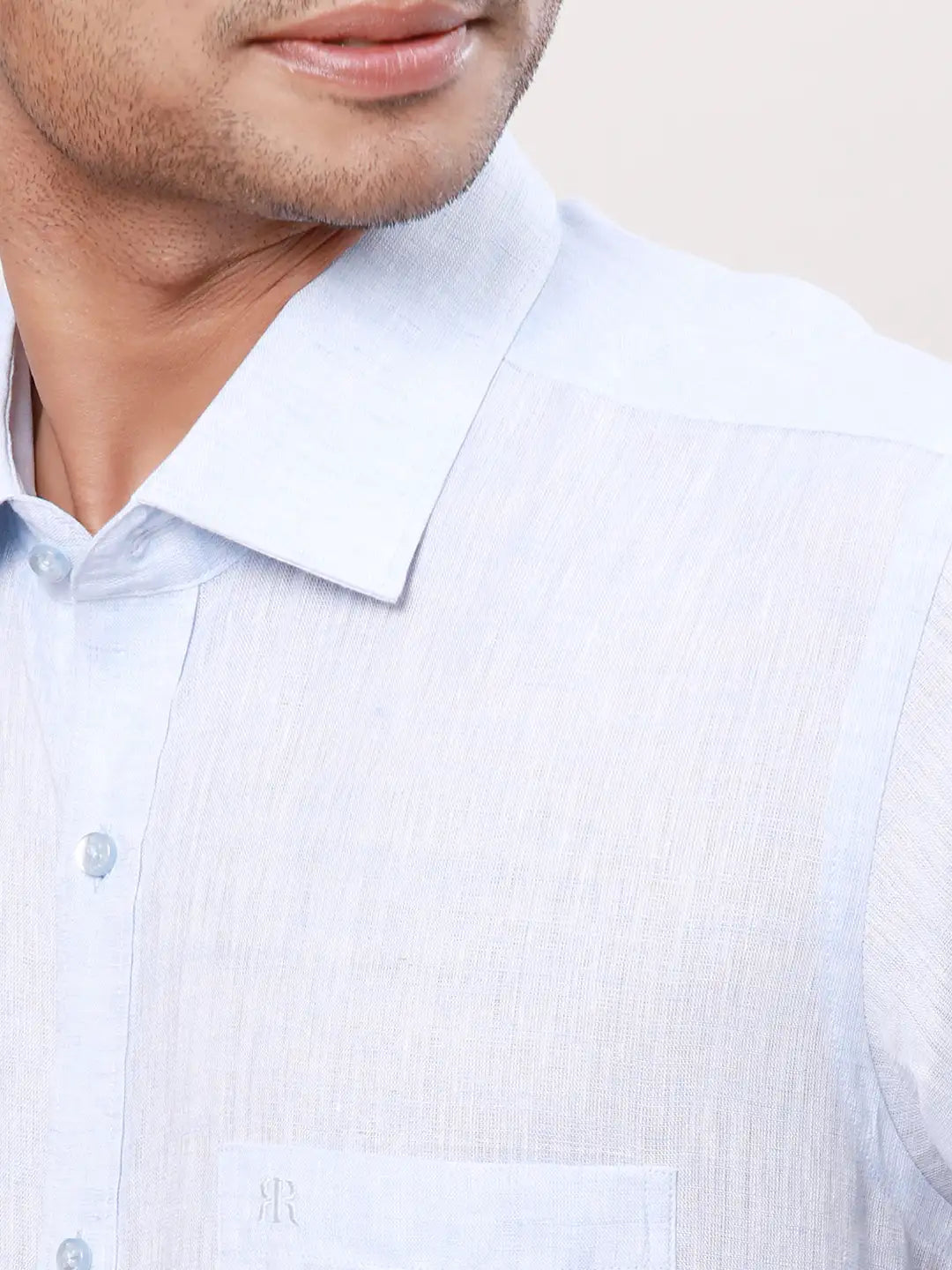 Raymond Men Fawn Structure Regular Fit Linen Shirt