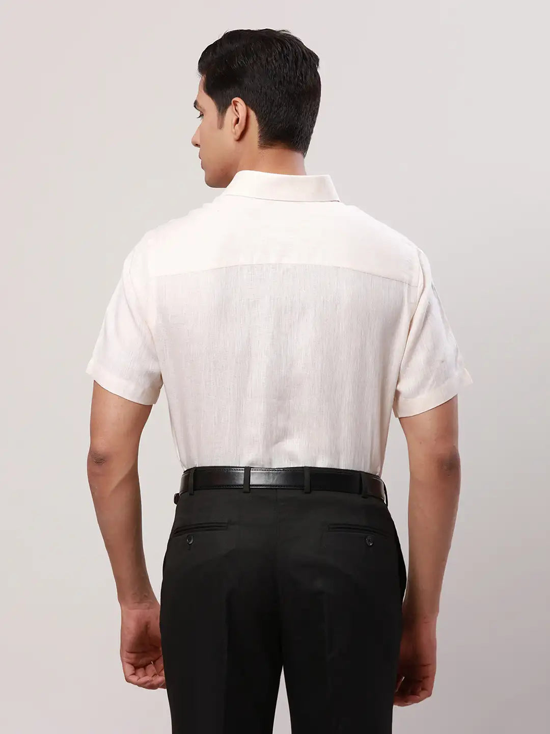 Raymond Men White Solid Regular Fit Linen Shirt