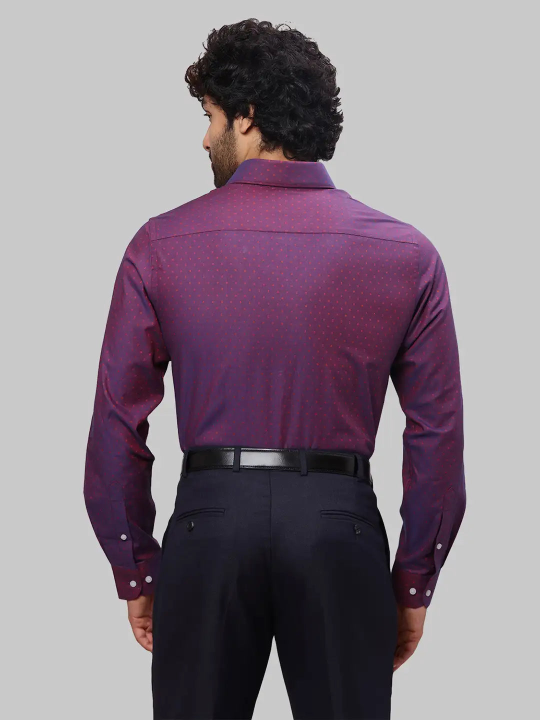 Men Grey Contemporary Fit   Cotton   Shirts