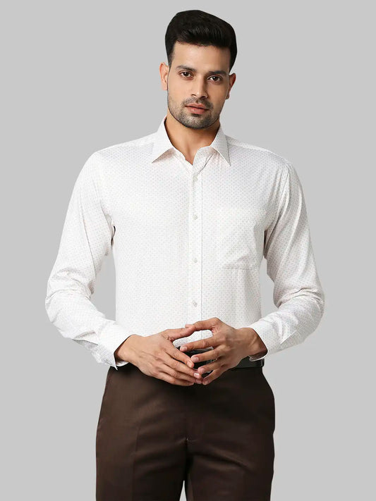 Men Slim Fit Light Grey Shirt