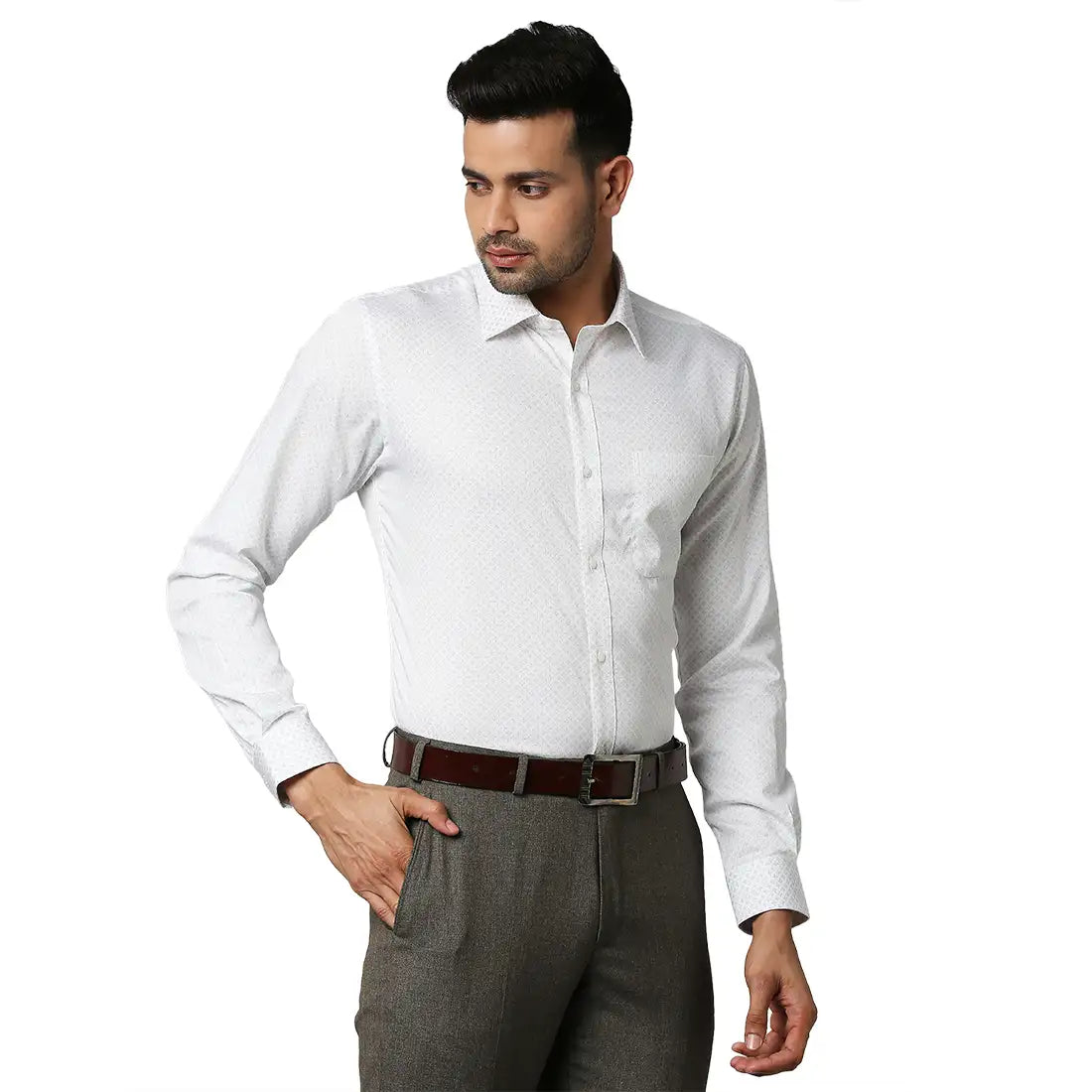Men Slim Fit Light Green Shirt