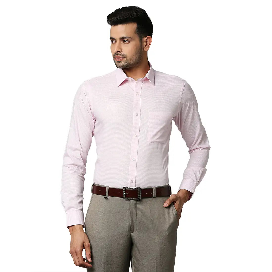 Men Slim Fit Dark Red Shirt