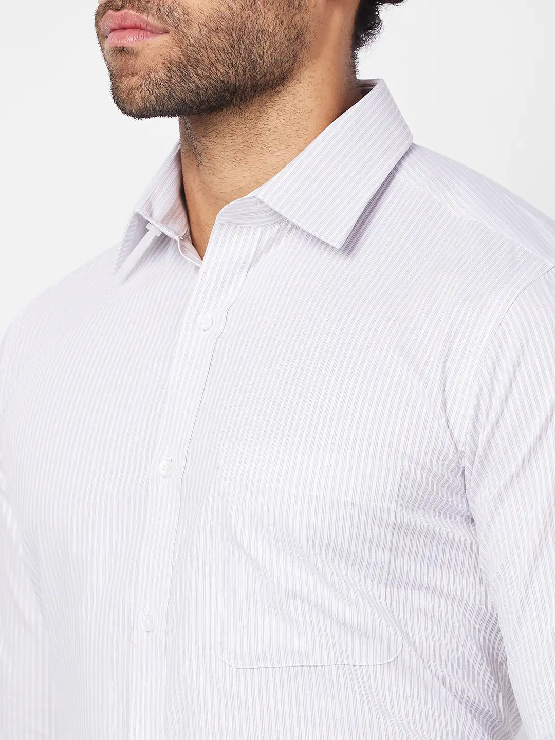 Raymond Men Blue Structure Slim Fit Cotton Cutaway Collar Shirt