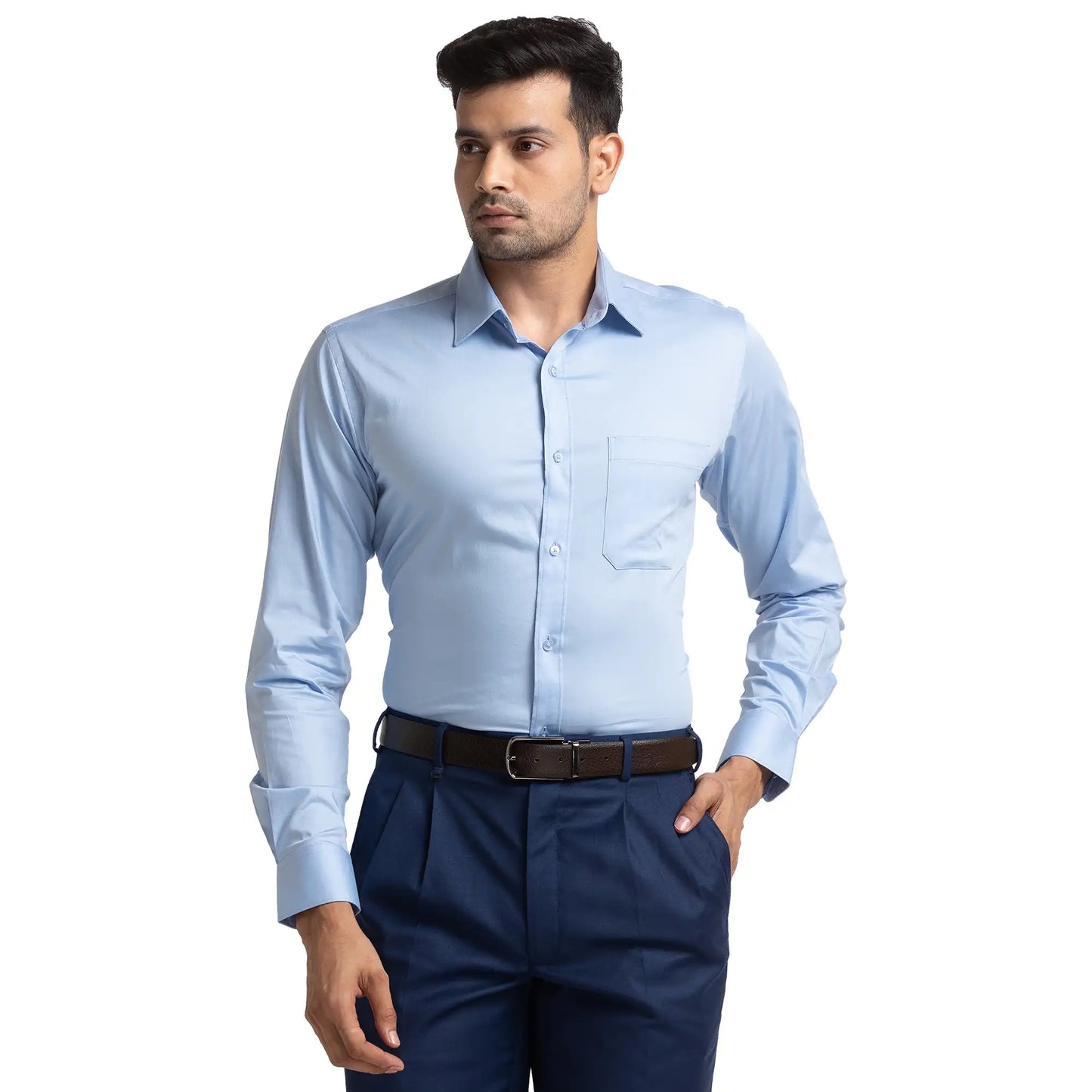 Men Contemporary Fit Blue Shirt