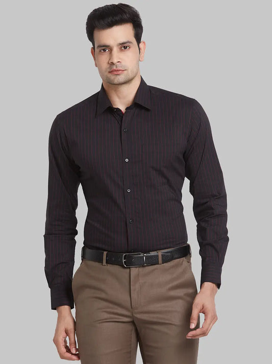 Raymond Men Grey Checks Contemporary Fit Wool Blend Trouser