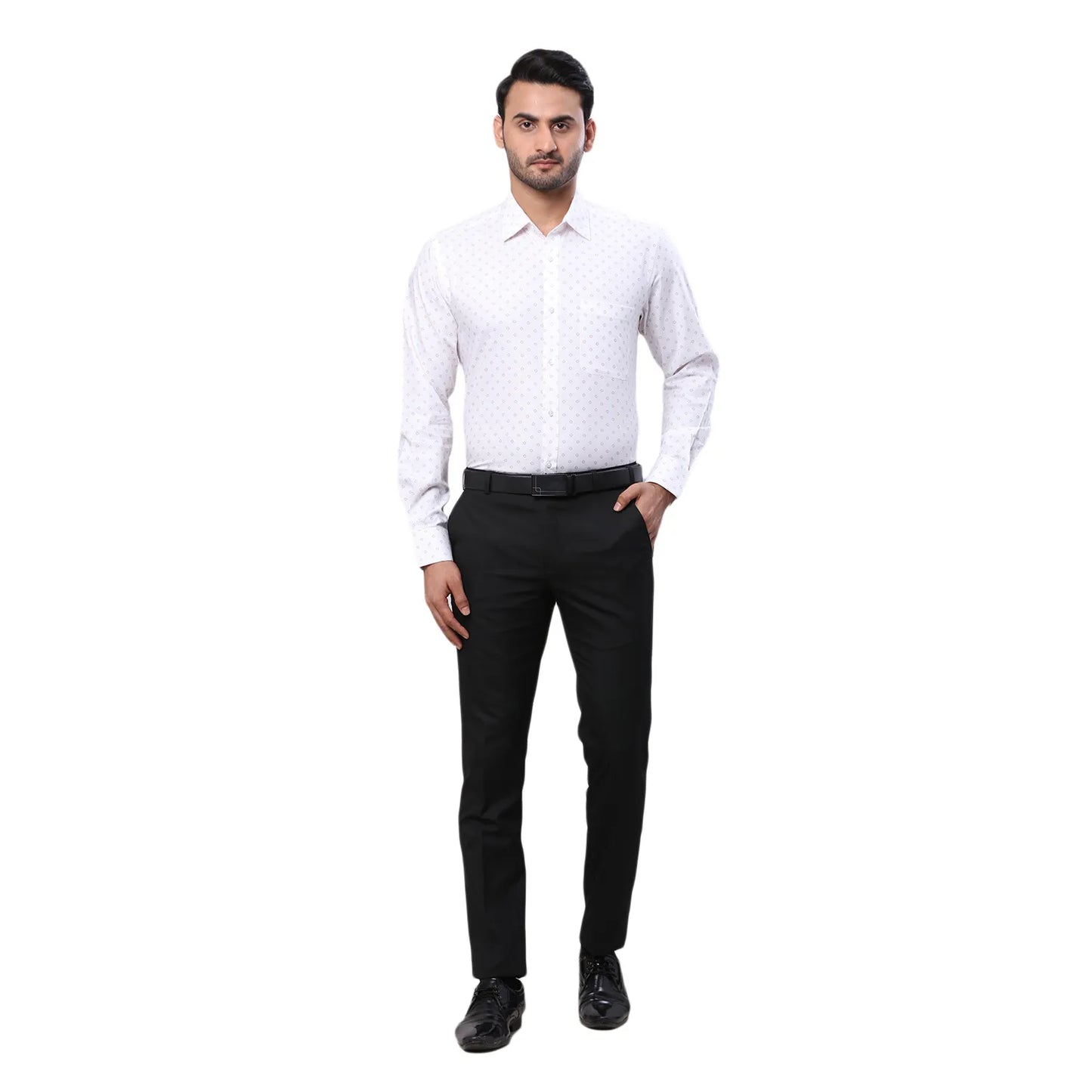 Raymond Men Grey Solid Contemporary Fit Polyester Blend Trouser