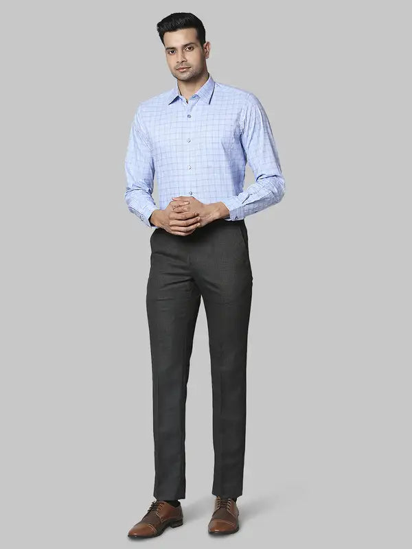 Men Classic Fit Blue Trouser