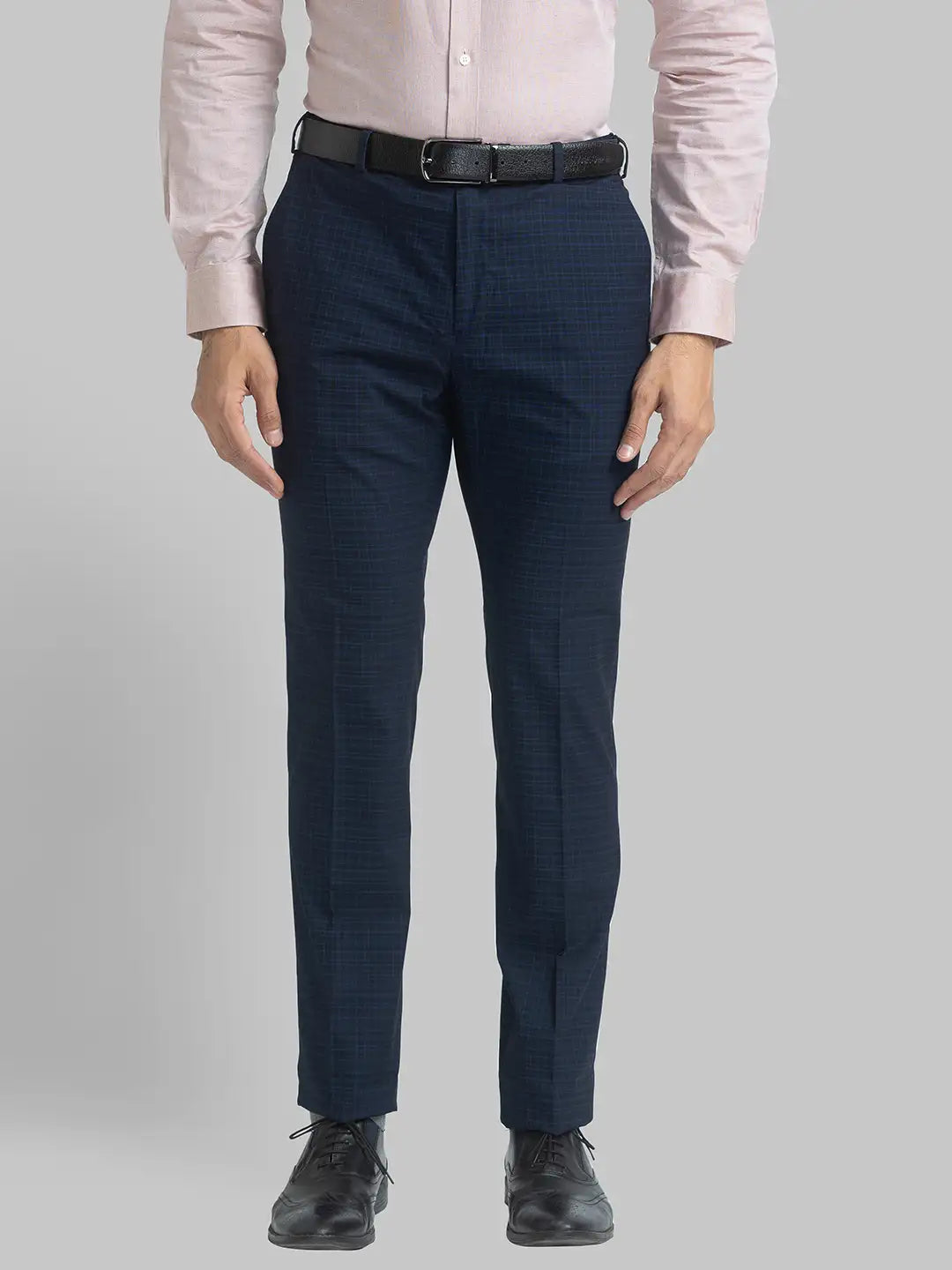 Men Slim Fit Dark Blue Trouser