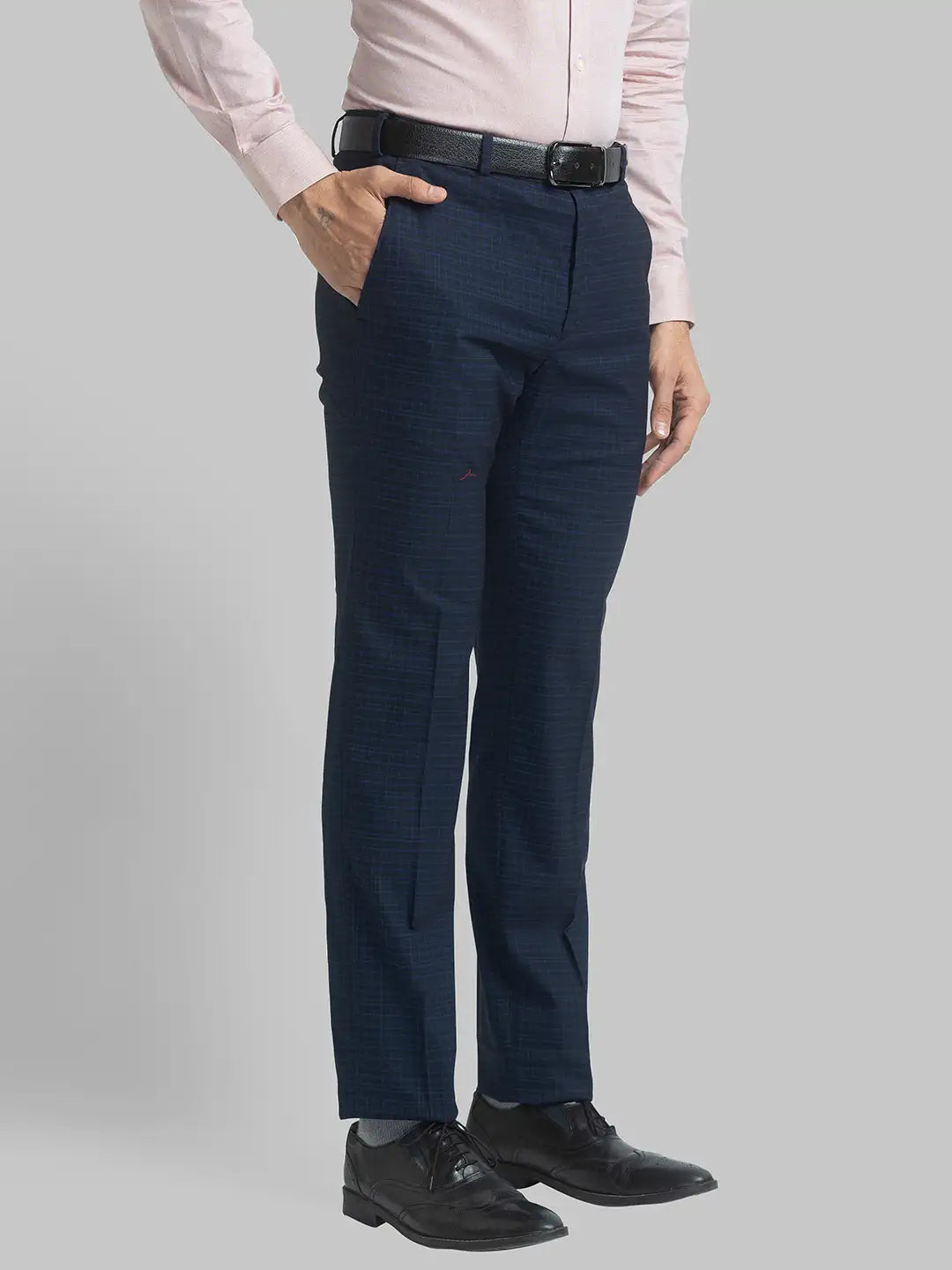Men Slim Fit Dark Blue Trouser