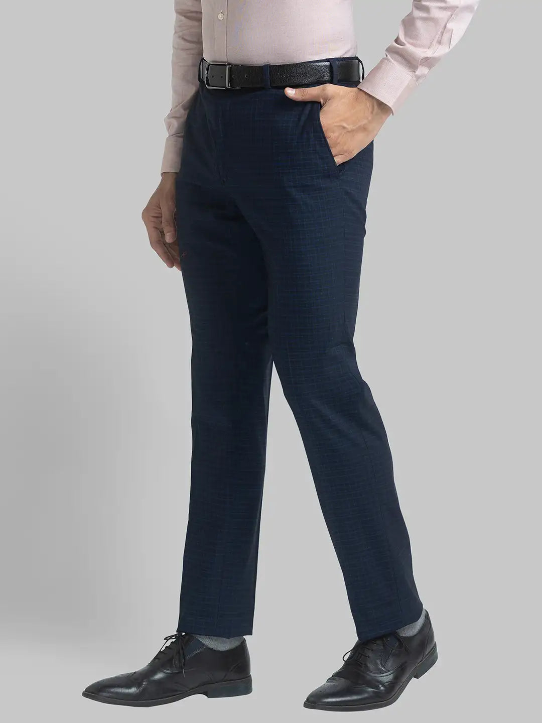 Men Slim Fit Dark Blue Trouser