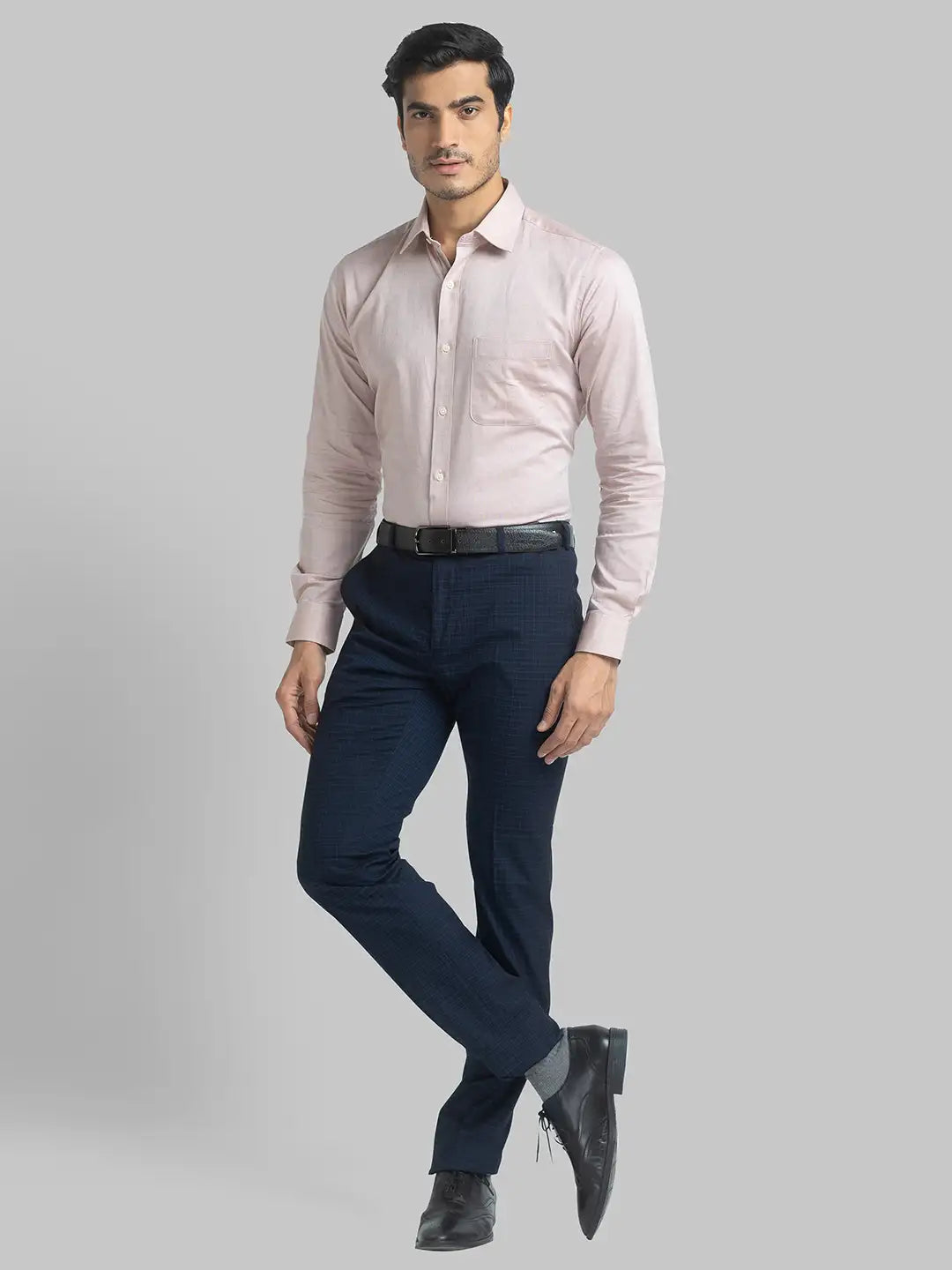 Men Slim Fit Dark Blue Trouser