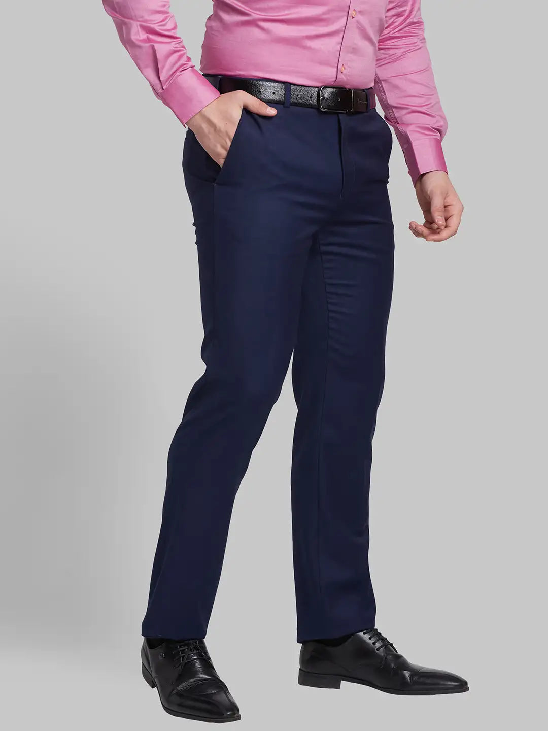 Men Contemporary Fit Grey Trouser