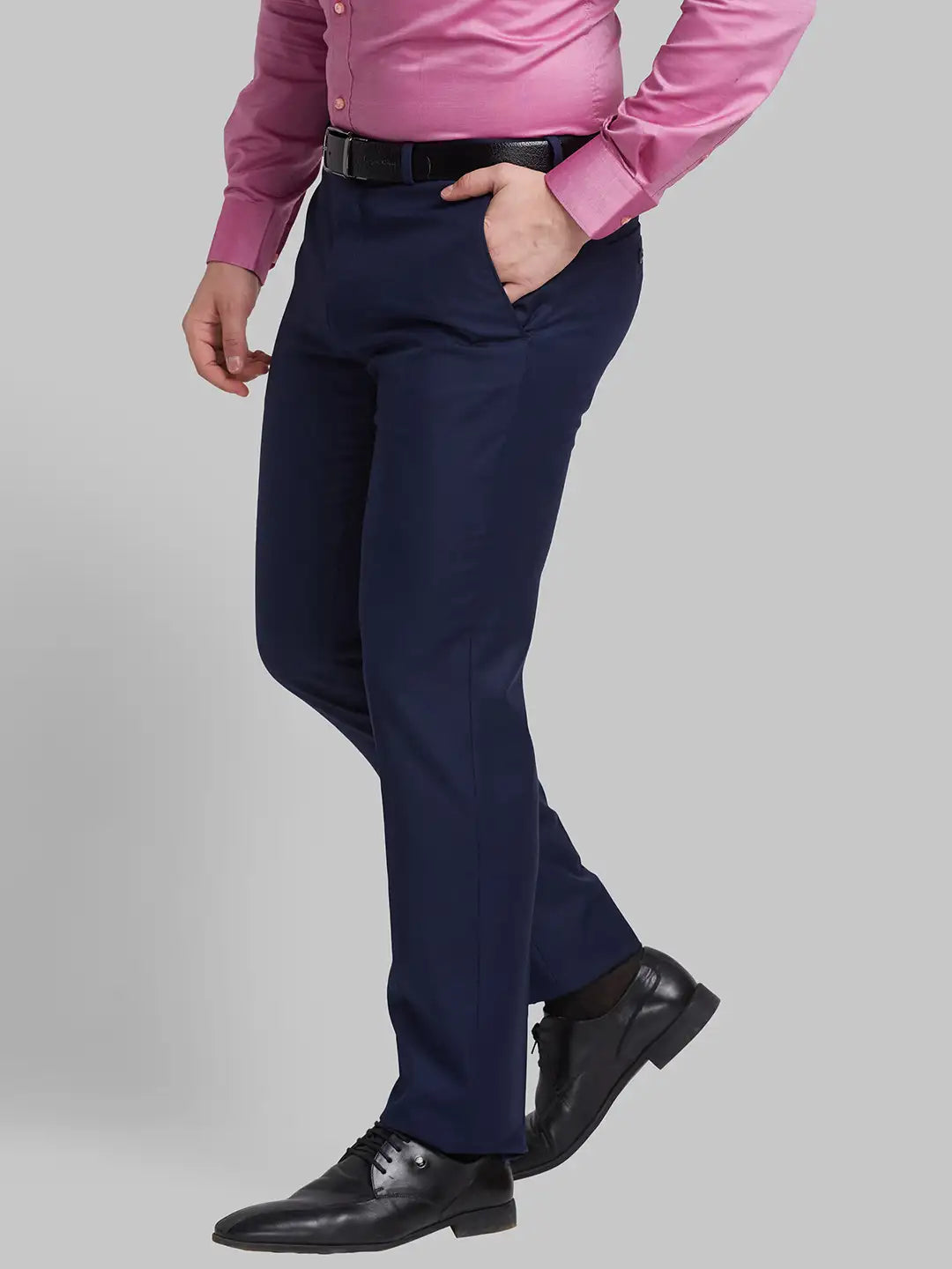 Men Contemporary Fit Grey Trouser