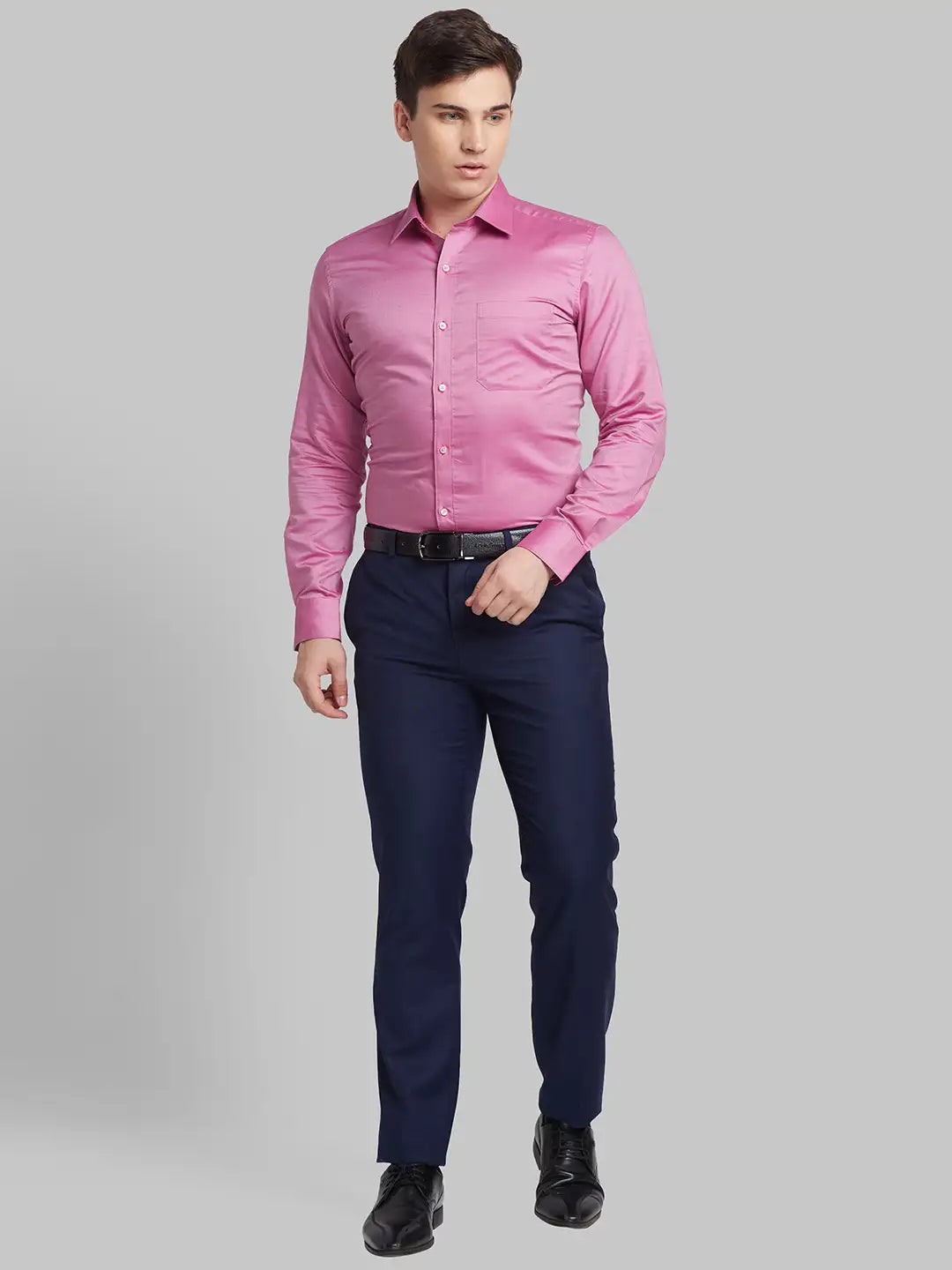 Men Contemporary Fit Grey Trouser