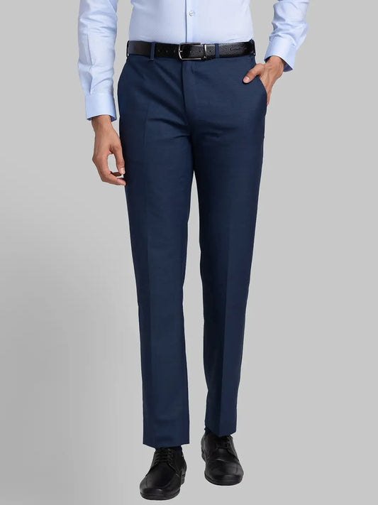 Men Contemporary Fit Blue Trouser