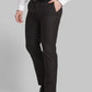 Men Black Slim Fit Checks Polyester Blend   Trouser