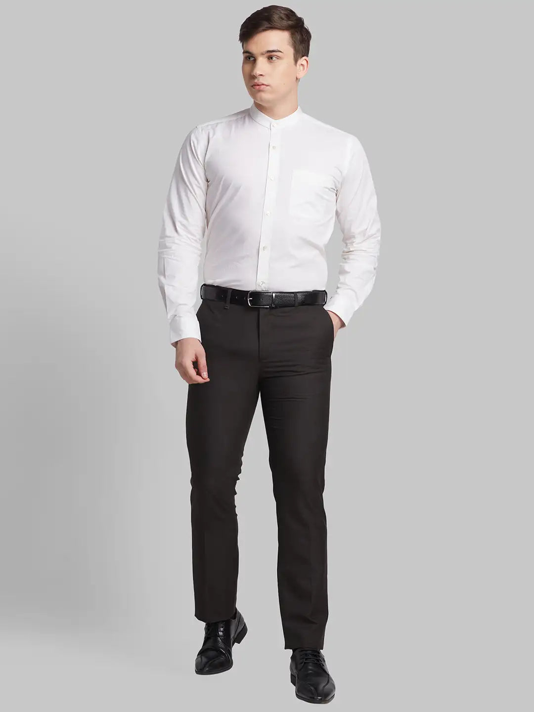 Men Black Slim Fit Checks Polyester Blend   Trouser