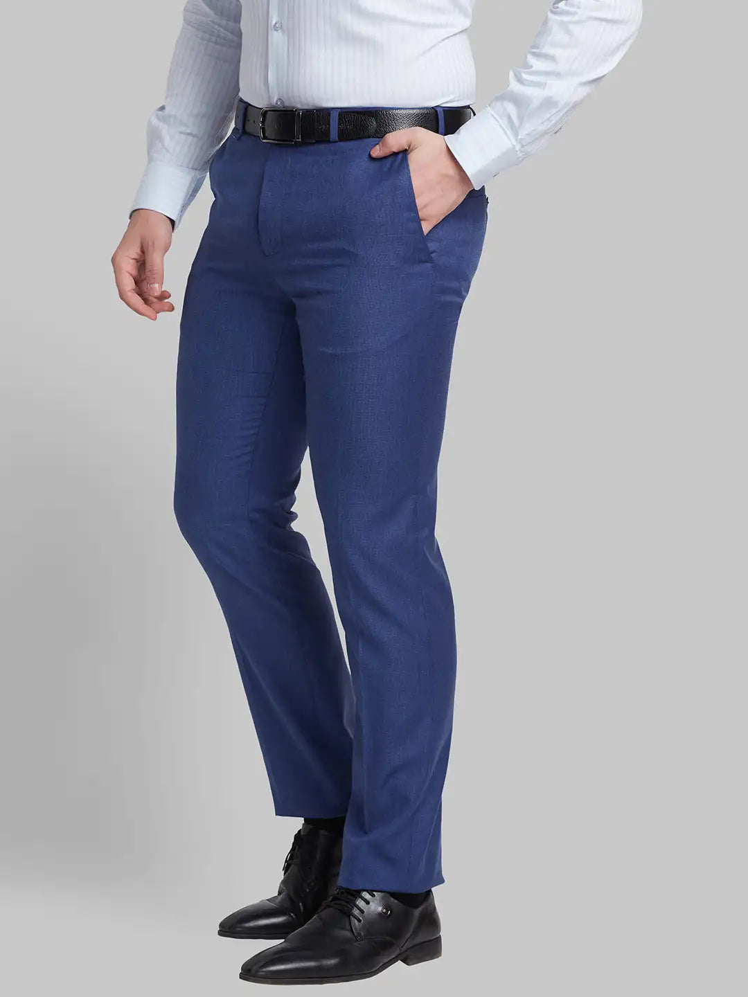 Men Contemporary Fit Grey Trouser