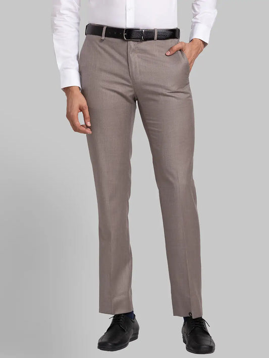 Men Contemporary Fit Grey Trouser