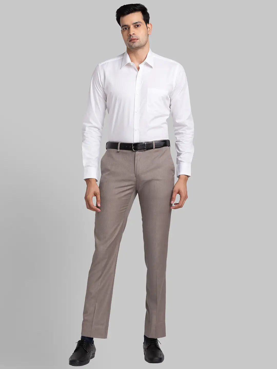 Men Contemporary Fit Grey Trouser