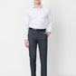 Raymond Contemporary Fit Self Design Dark Blue Trouser