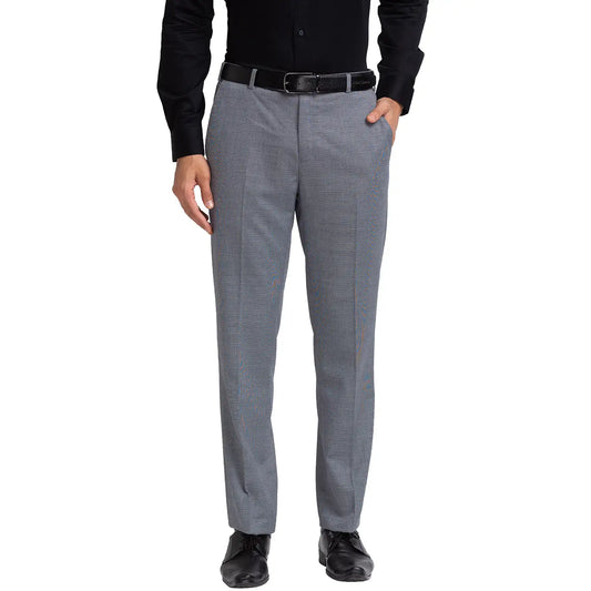 Men Contemporary Fit Grey Trouser