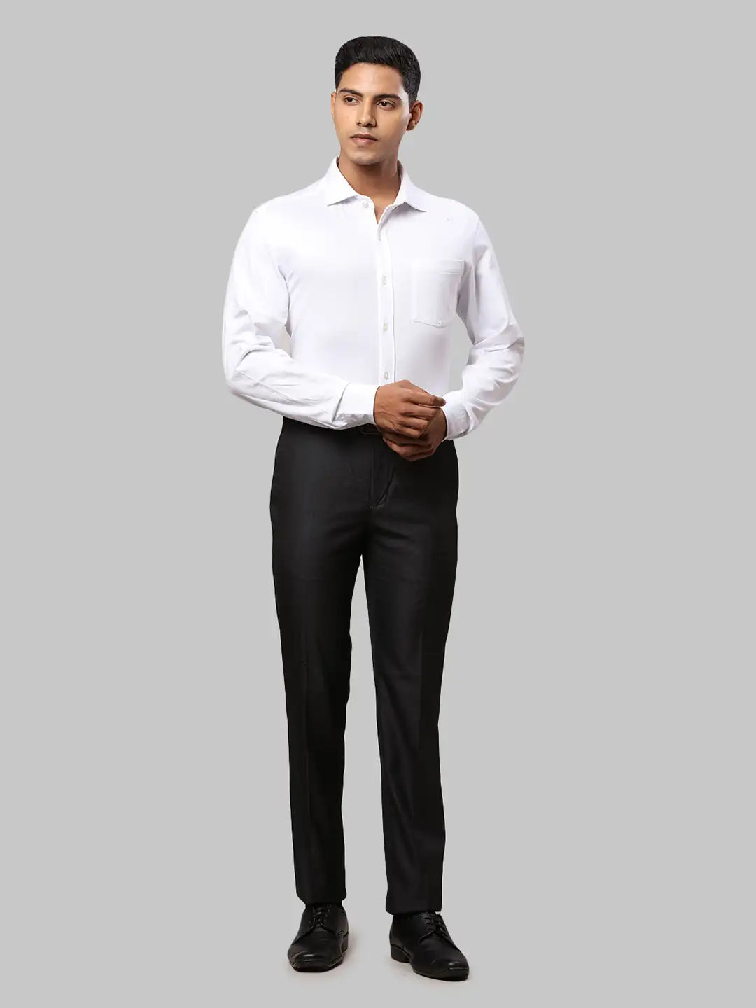 Men Slim Fit Grey Trouser