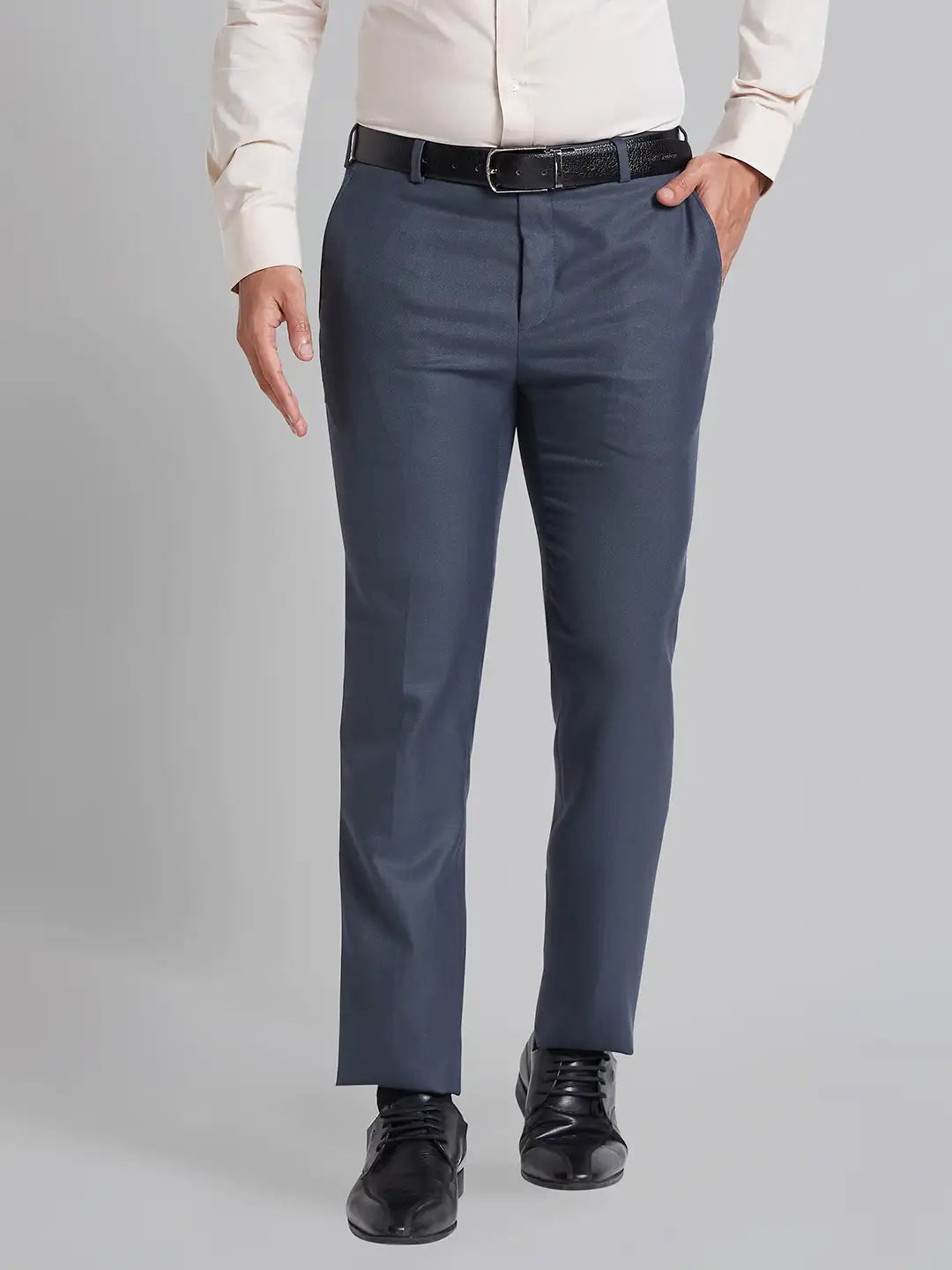 Raymond Men Blue Structure Slim Fit Cotton Shirts