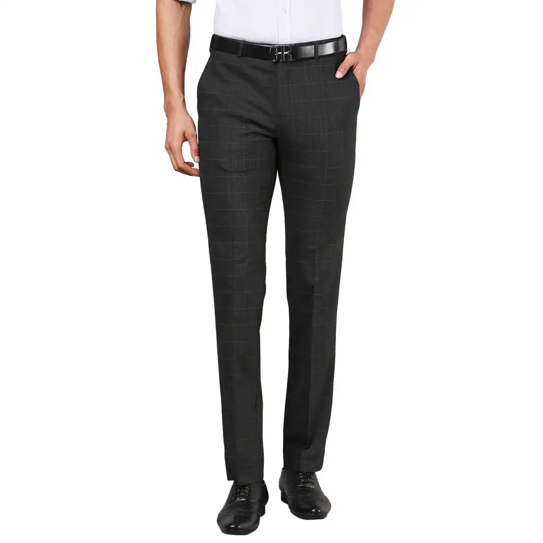 Men Slim Fit Dark Grey Trouser