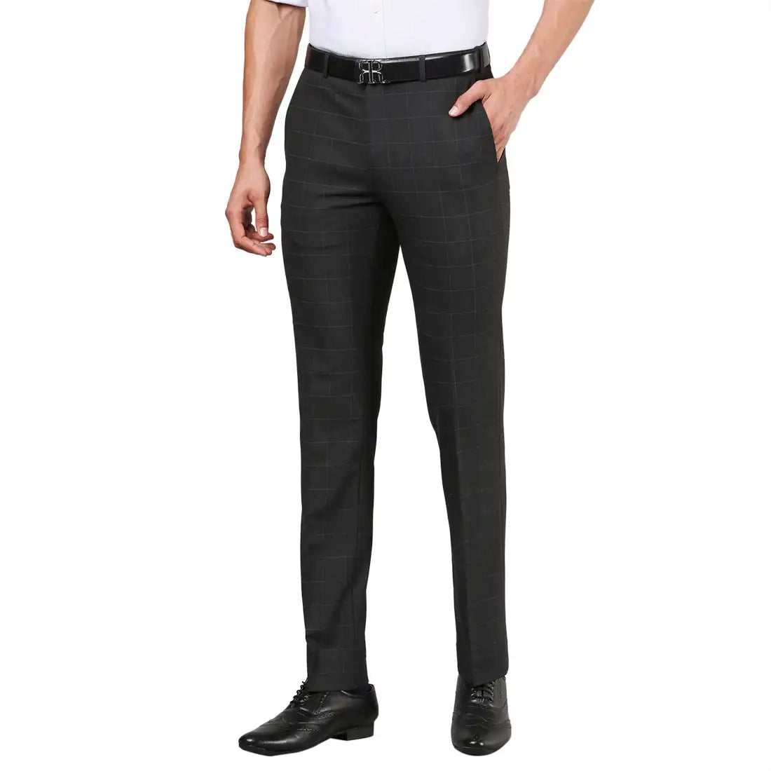 Men Slim Fit Dark Grey Trouser