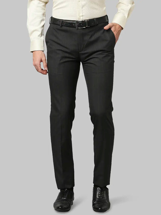 Men Slim Fit Dark Grey Trouser