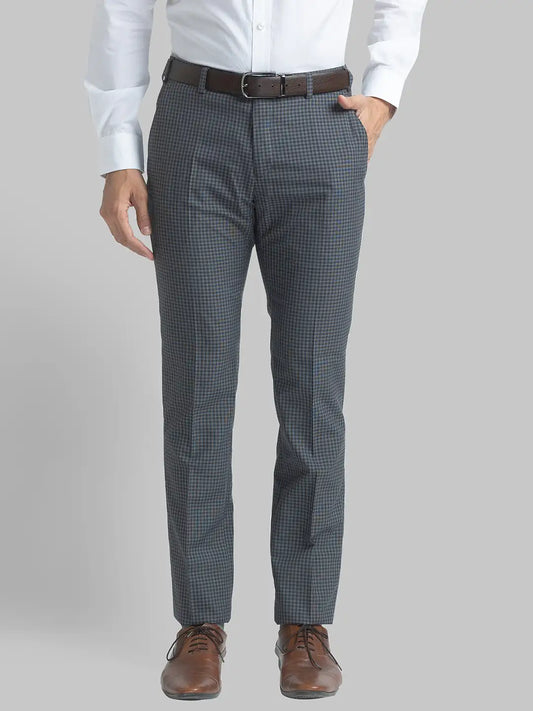 Men Slim Fit Dark Blue Trouser