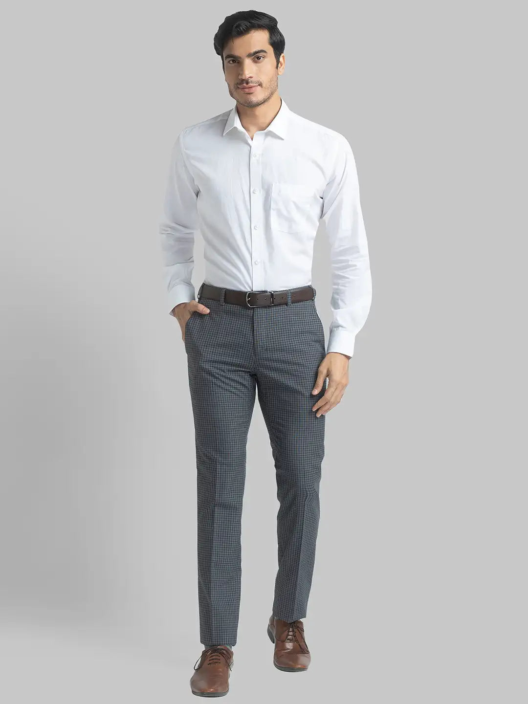 Men Slim Fit Dark Blue Trouser