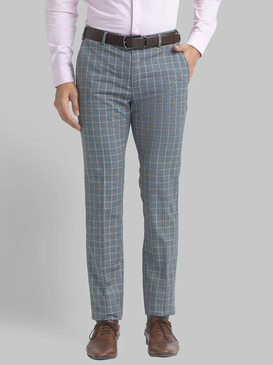 Men Slim Fit Dark Brown Trouser