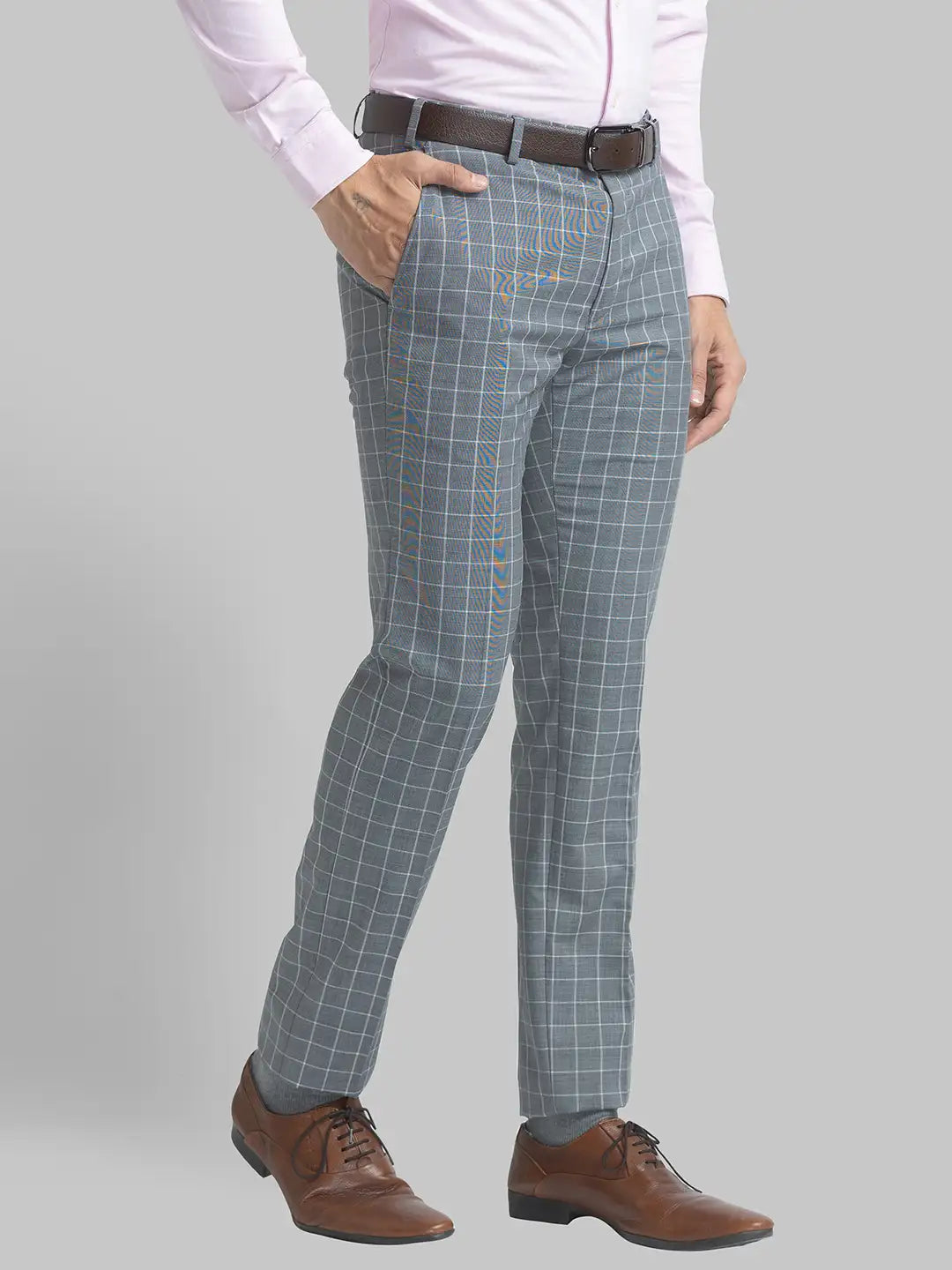 Men Slim Fit Dark Brown Trouser