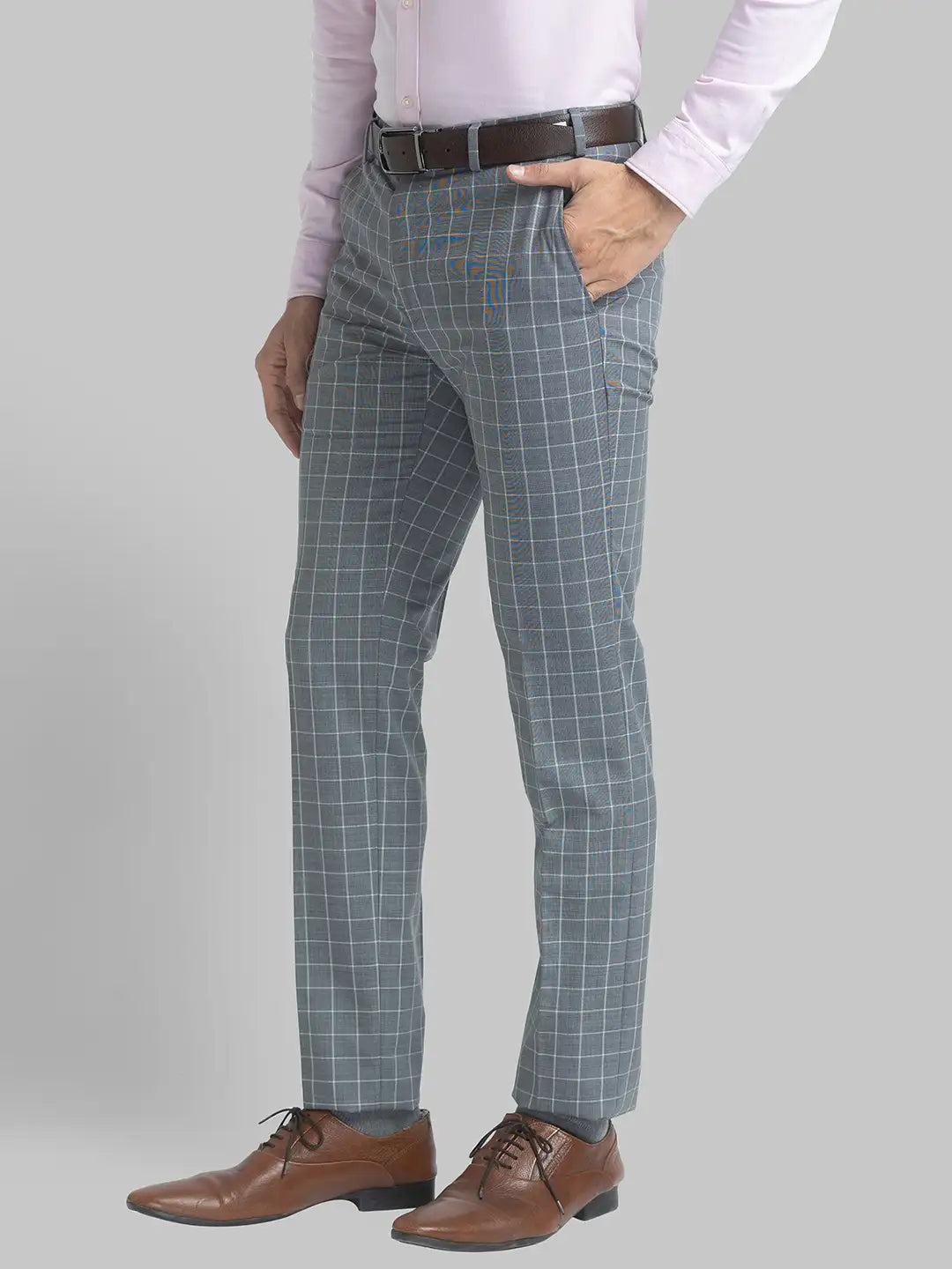 Men Slim Fit Dark Brown Trouser