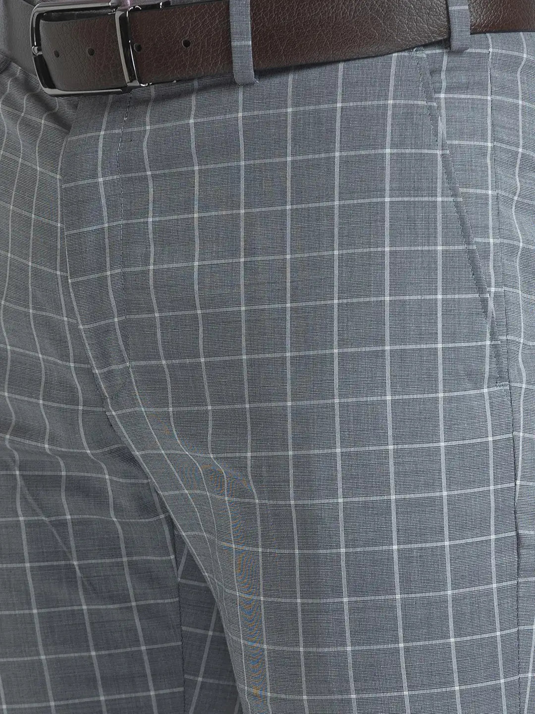 Men Slim Fit Dark Brown Trouser