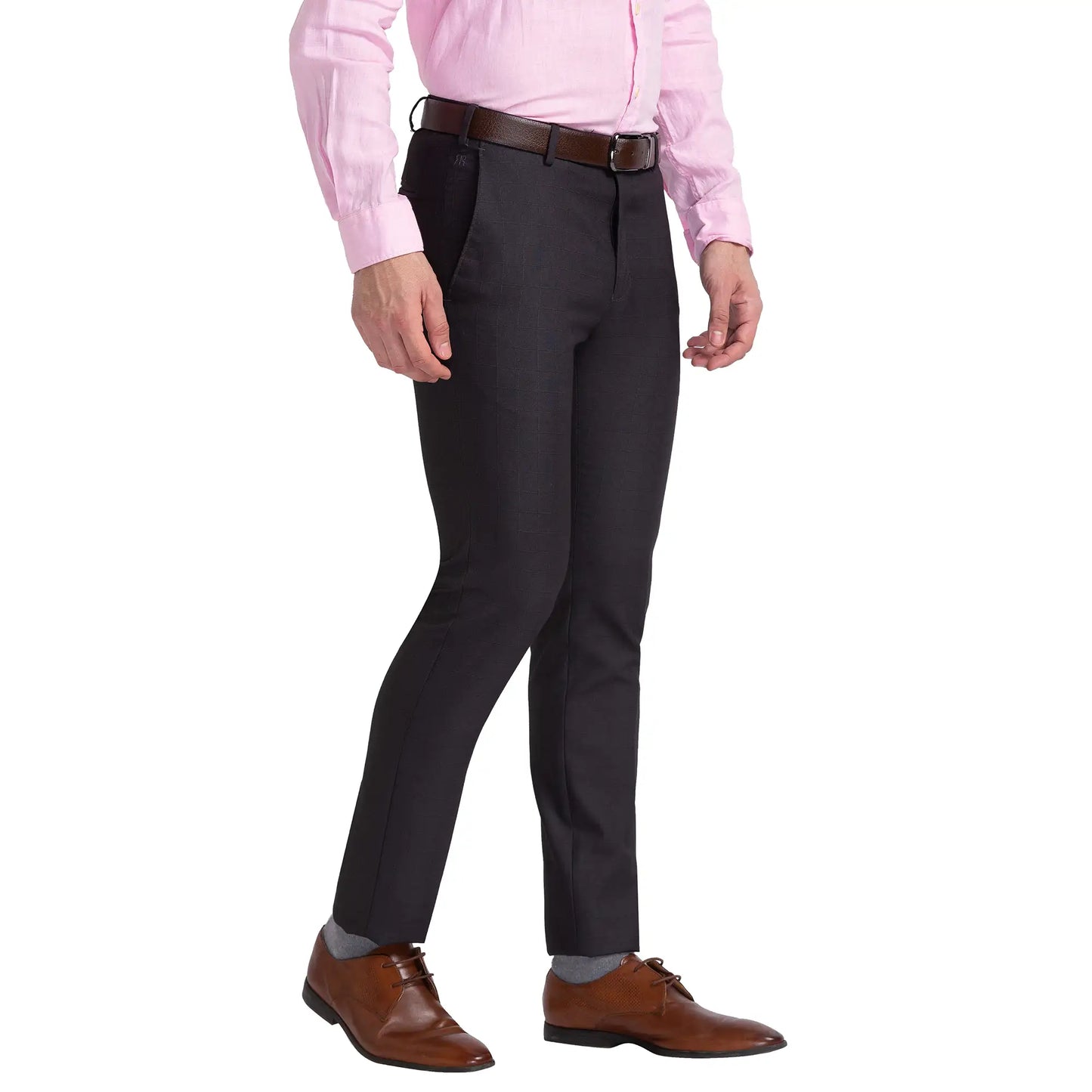 Men Regular Fit Light Grey Trouser