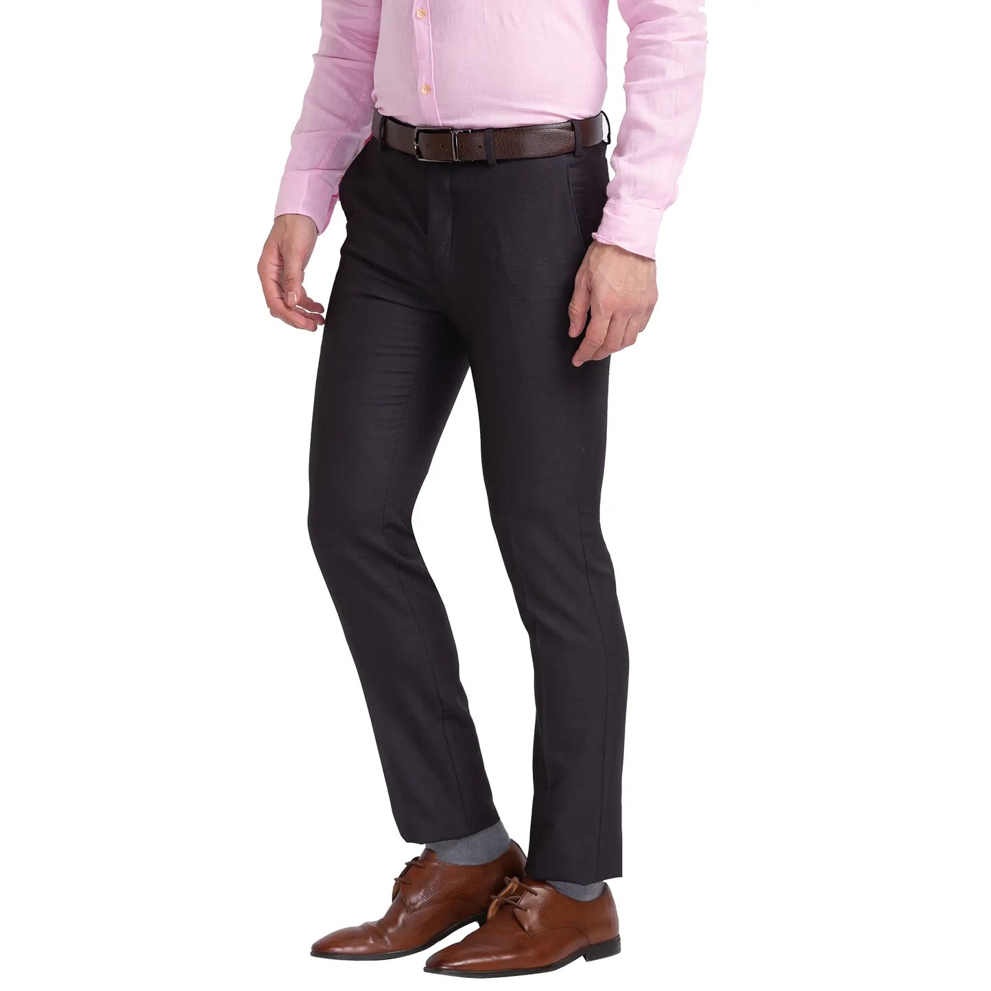 Men Regular Fit Light Grey Trouser