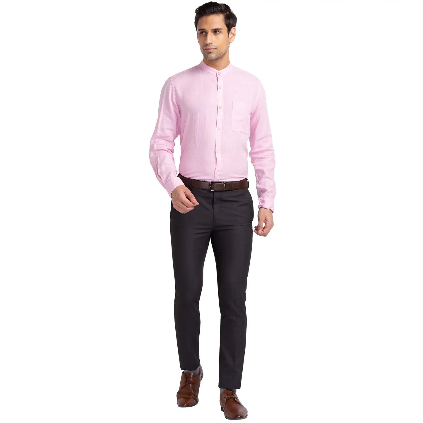 Men Regular Fit Light Grey Trouser
