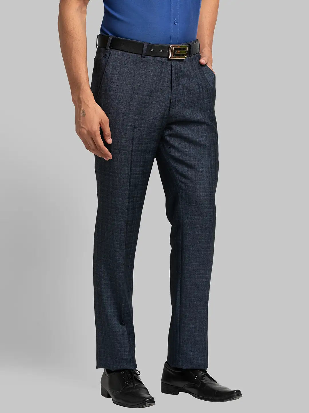 Men Regular Fit Black Trouser