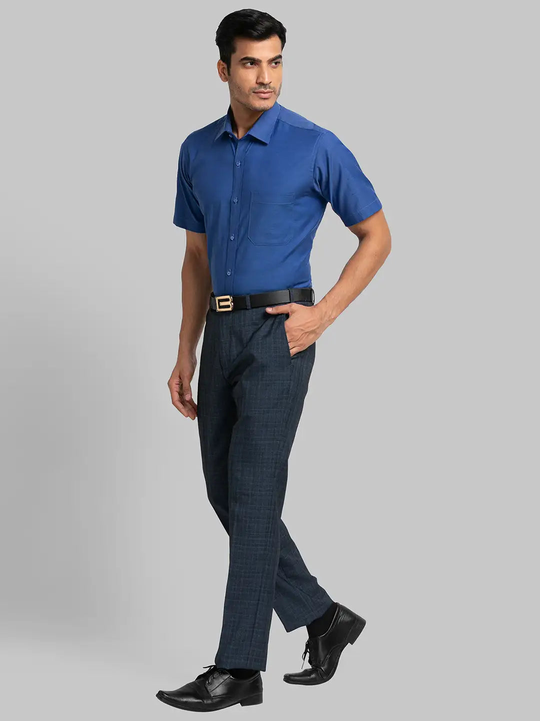 Men Regular Fit Black Trouser