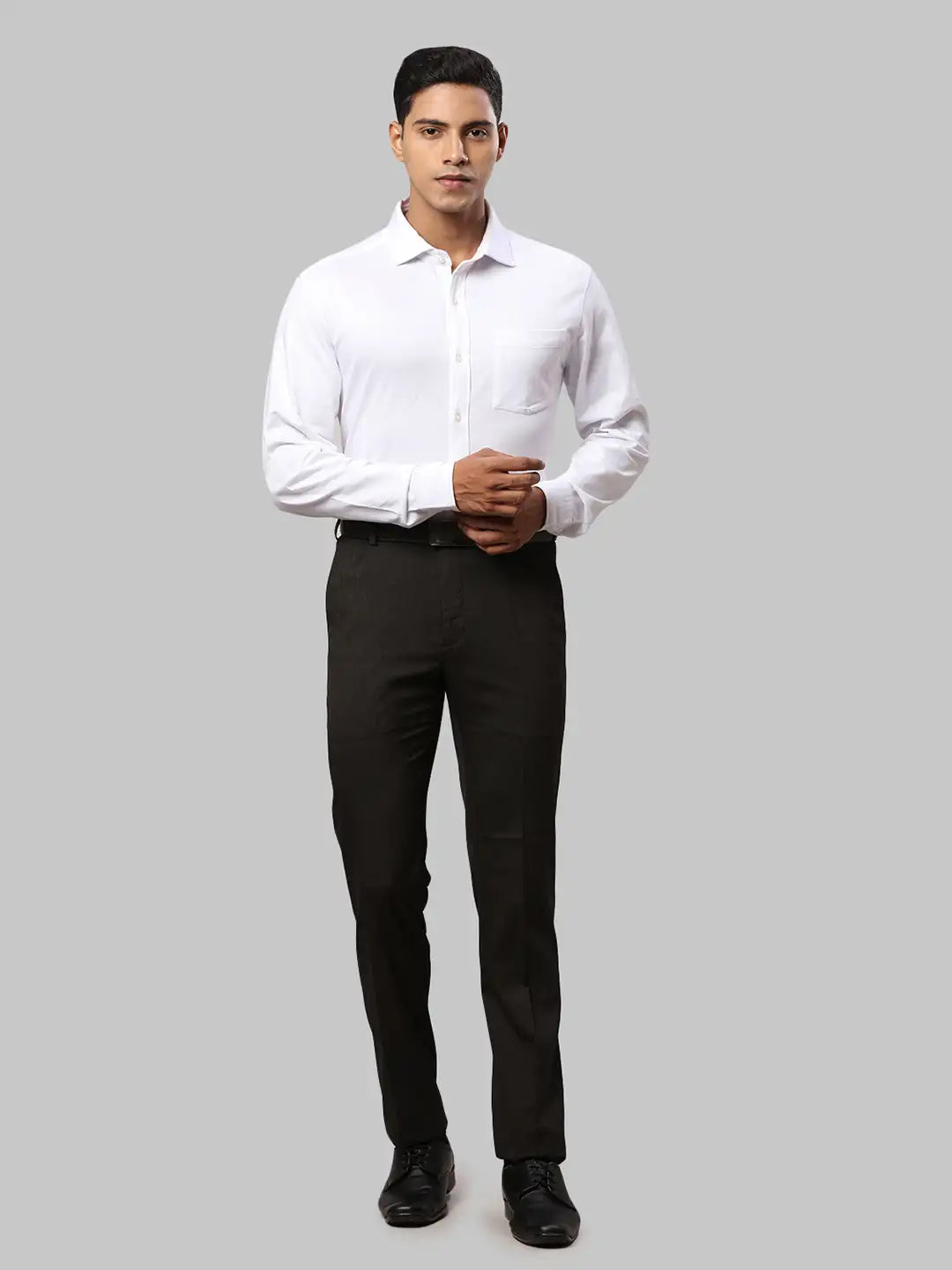 Men Slim Fit Grey Trouser